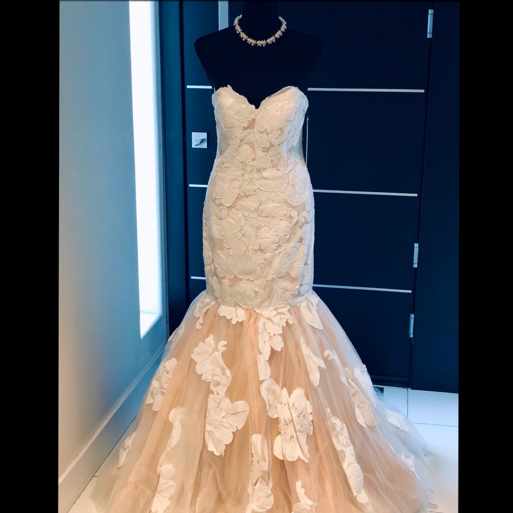 NWT Jovani Ivory/Nude Mermaid Gown